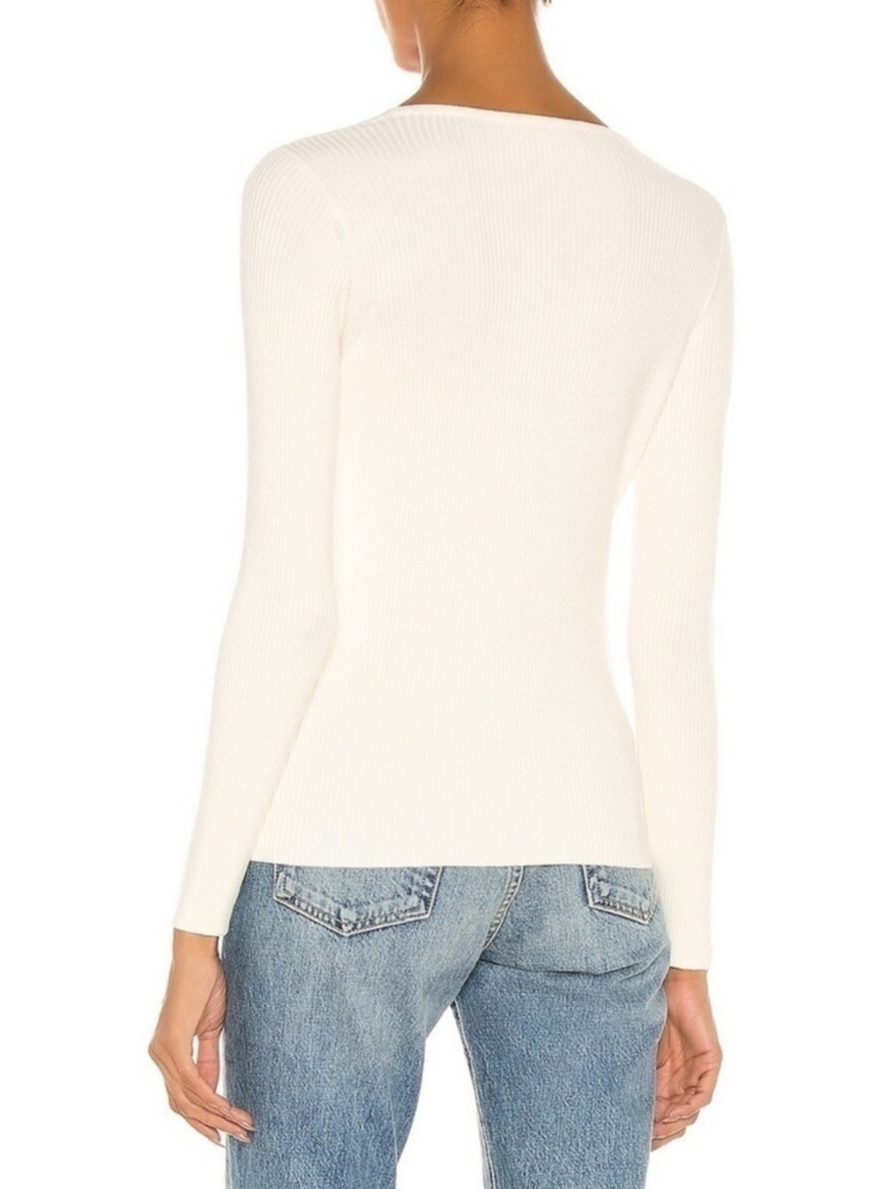 Milly Crossfront Sweater Women’s Size Medium V-Neck Ecru Ivory Revolve EUC - Picture 5 of 10